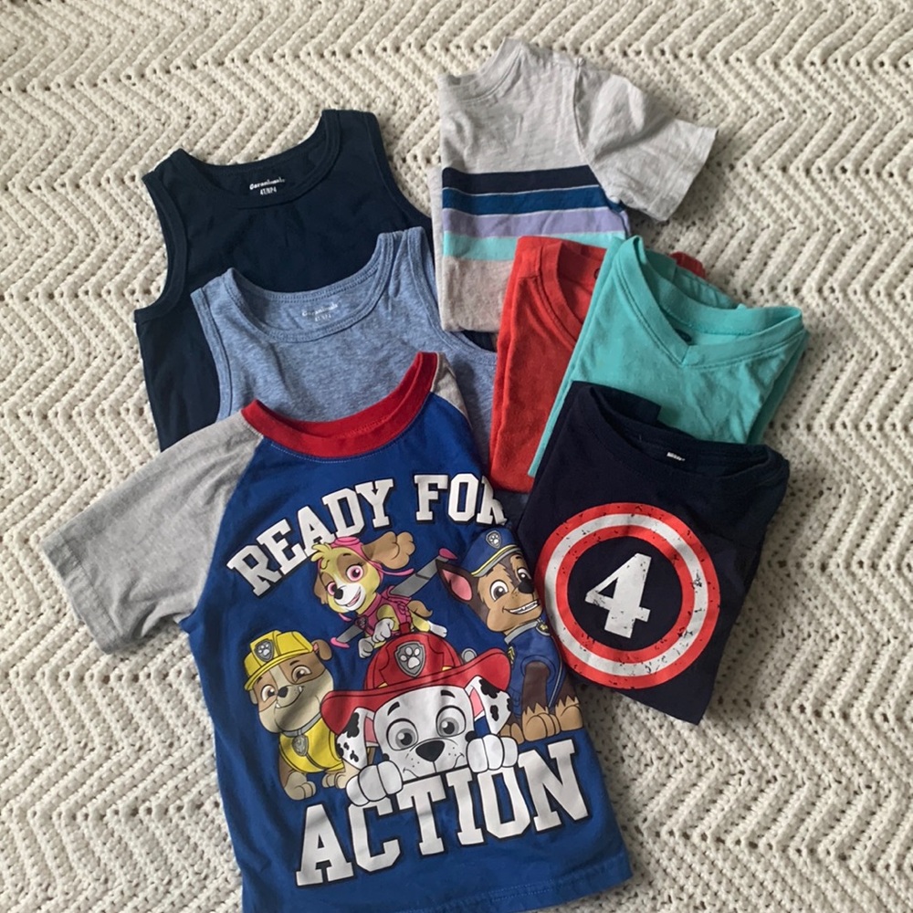4t lot of seven spring/ summer shirts and tanks!